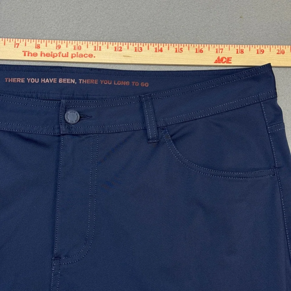 RHONE Commuter Pant Performance Trousers Mens 38x33 Navy Blue Slim Stretch